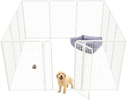 FXW Homeplus Dog Playpen for Indoor Use - Stress-Free and Safe Play, Heavy Duty 45 Inch 12 Panels Dog Pen for Large Dogs, White│Patented