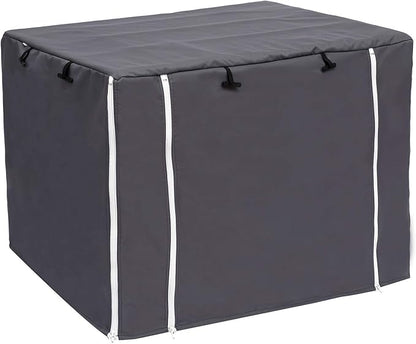 Geyecete Dog Crate Cover - Dog cage Covers Universal Fit for 24-48Inch Wire Dog cage, Lightweight Polyester Fabric, Breathable Double Door Dog Cage Cover-Gray-30 Inch