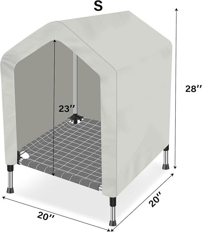 Elevated Dog House for Outdoor or Indoor - Waterproof Dog Tent Cat House, Dog Sunshade Tent, Pet House with Removable Cover, Suitable for Small Cats Dogs