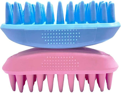 Pet Silicone Shampoo Brush for Long & Short Hair, Pink ( New ), Medium Large Pets Dogs Cats, Silicone Shower Wash Curry Brush, Massage Comb