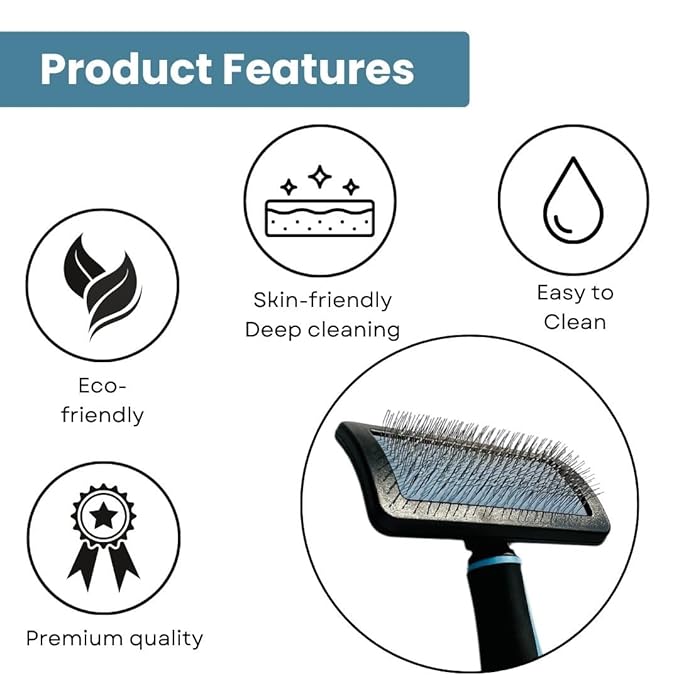 Dog Slicker Brush for Dogs, Perfect for (Goldendoodles, Labradoodles, Poodles), Groom Like a Professional, Fluff Detangle Style - Removes Loose Fur, Tangles and Undercoat (Large)