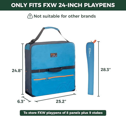 FXW Specialized Dog Playpen Storage Bag (Not Suitable for Other Brands), Designed for RV Trips, Fits 24" H 8 Panels and 9 Stakes│Patented