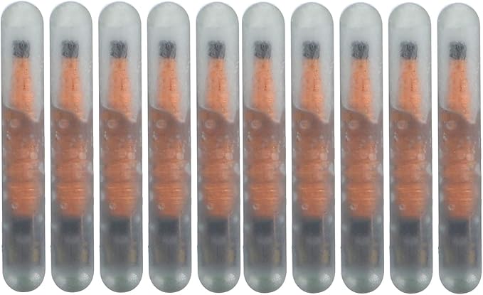 Mini 1.25mm Microchip for Dogs and Cats, Lightweight Label Glass Tube Chip Glass Tube Animal Tag Reader Pets Suppliers Shot Records for Pet Dog Cat Cow Pig Rabbit Fish Puppies 10 Pack