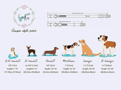 Unique style paws Spring Pink Dog Collar with Bow Pet Gift Adjustable Soft and Comfy Bowtie Collars for Small Medium Large Dogs