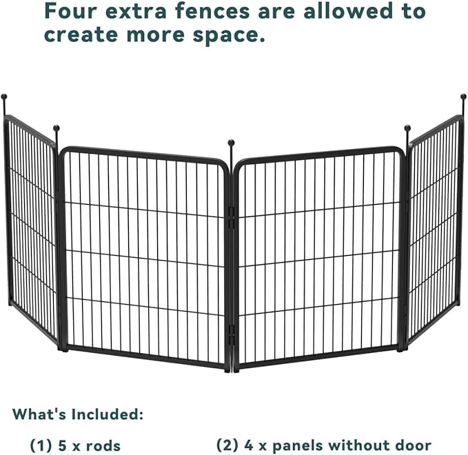 FXW Rollick Dog Playpen for Yard, RV Camping, 32 inch 4 Panels for Small and Medium Dogs│Patented