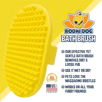 Bodhi Dog Shampoo Brush - Pet Grooming & Bath Supplies for Cats and Dog - Bath Brush for Long & Short Hair - Premium Scrubber for Shower, Bathing & Massage (One Pack, Yellow)
