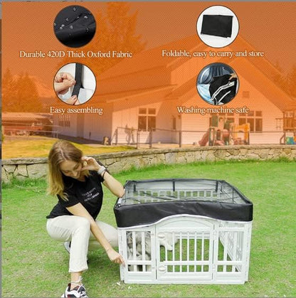 Dog Playpen Pet Playpen Mesh Fabric Top Cover- Sun Protection，Pet Cover for Dog Playpen for Indoor/Outdoor Use, 36" *36”
