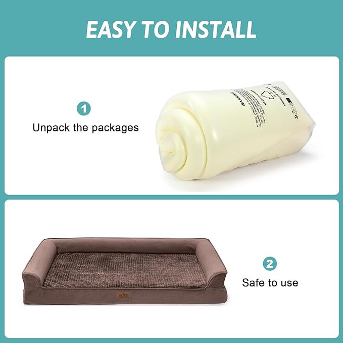 Orthopedic Dog Bed for Small Dogs,Waterproof Dog Sofa Beds with Sides, Supportive Foam Pet Couch Bed with Removable Washable Cover,Waterproof Lining and Nonskid Bottom,Brown(30" L x 20" W x 7.5" Th)