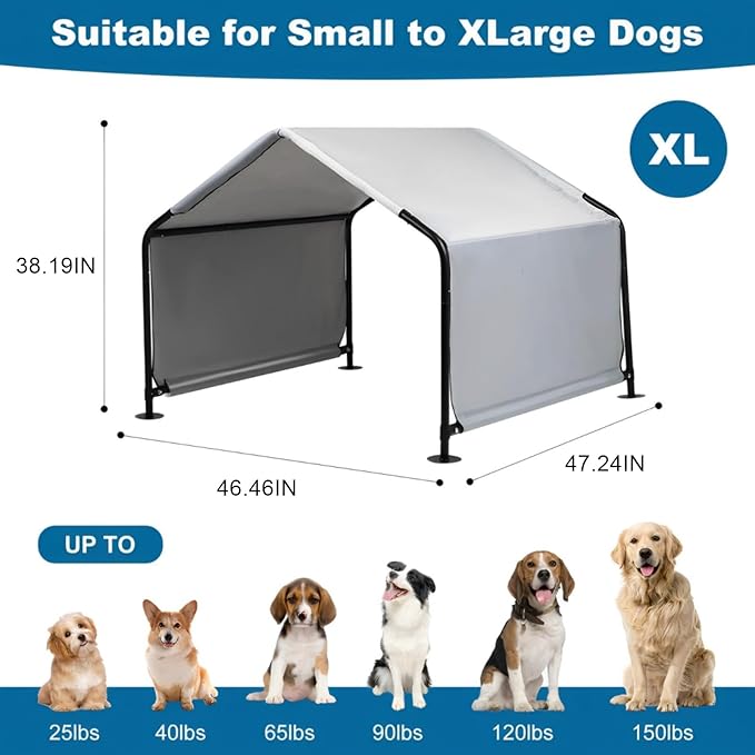 Dog Shade Shelter Pet Outdoor Tent Large Dog House Sun Rain Animal Shelter Livestock for Outside Dog Shade Canopy
