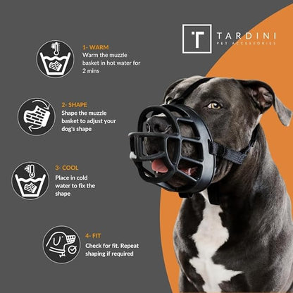 Dog Muzzle– Soft Rubber Basket Muzzle for Large Dogs- Dog Muzzle for Medium Sized Dogs- Muzzle for Small Dogs - Prevents Biting, Scavenging- Allows Panting, Drinking- Bozales para Perros- Mouth Guard