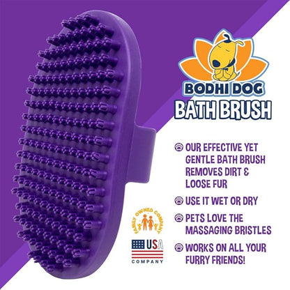 Bodhi Dog Shampoo Brush - Pet Grooming & Bath Supplies for Cats and Dog - Bath Brush for Long & Short Hair - Premium Scrubber for Shower, Bathing & Massage (One Pack, Purple)