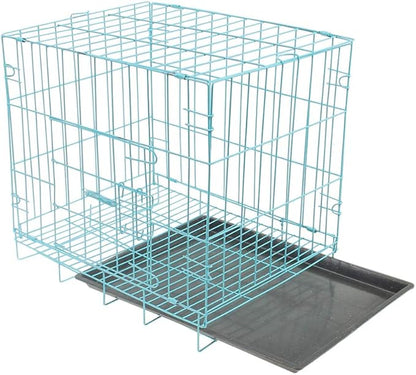 Large Dog Crate Pet Folding Cage Collapsible Dog Cage Indoor Outdoor Dog Crate Small Metal Wire Dog Crate with Leak- Pan Portable Pet Cage for Puppy Cat Rabbit Dog Kennel