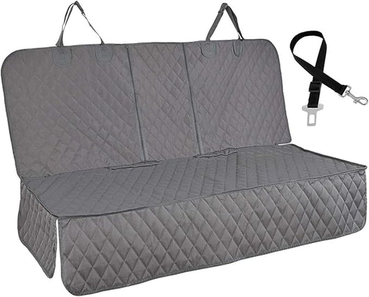 Honest Bench Dog Car Seat Covers with Side Flap,Dog seat Cover for Cars, Trucks, and Suv's - Waterproof & Nonslip Pet Seat Cover for Backseat(Gray 61" W x 51" L)
