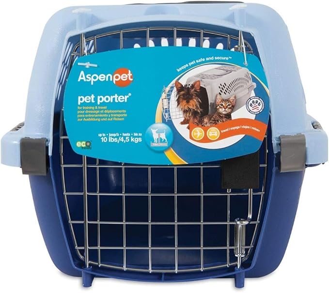 Petmate Pet Porter Fashion Dog Kennel 19", Scuba Blue, for Pets up to 10lbs, Made in USA