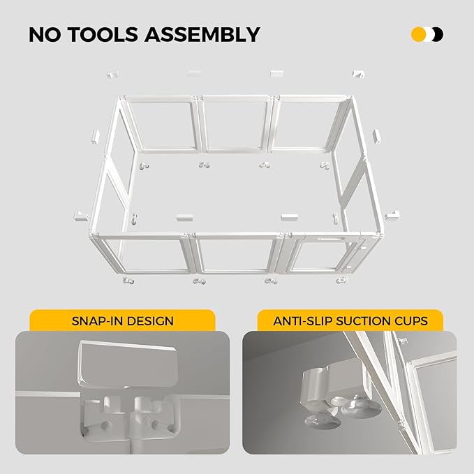 Clear Acrylic Plastic Dog Playpen Indoor,for Puppy Cat Rabbit Ferret Transparent Pet Pen,Easy Assemble Whelping Crate Kennel Cage Enclosure,Preferable for Small Dogs (23.6“ Height, 8PCS)