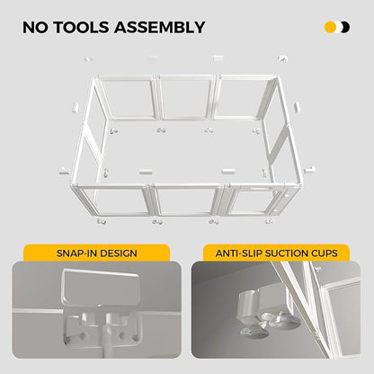 Clear Acrylic Plastic Dog Playpen Indoor,for Puppy Cat Rabbit Ferret Transparent Pet Pen,Easy Assemble Whelping Crate Kennel Cage Enclosure,Preferable for Small Dogs (23.6“ Height, 8PCS)