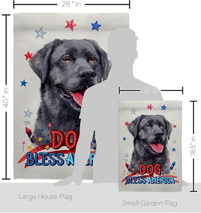 Breeze Decor Patriotic Labrador Garden House Flag Kit Dog Puppy Spoiled Paw Canine Fur Pet Nature Farm Animal Creature Decoration Banner Small Yard Gift Double-Sided, Made in USA