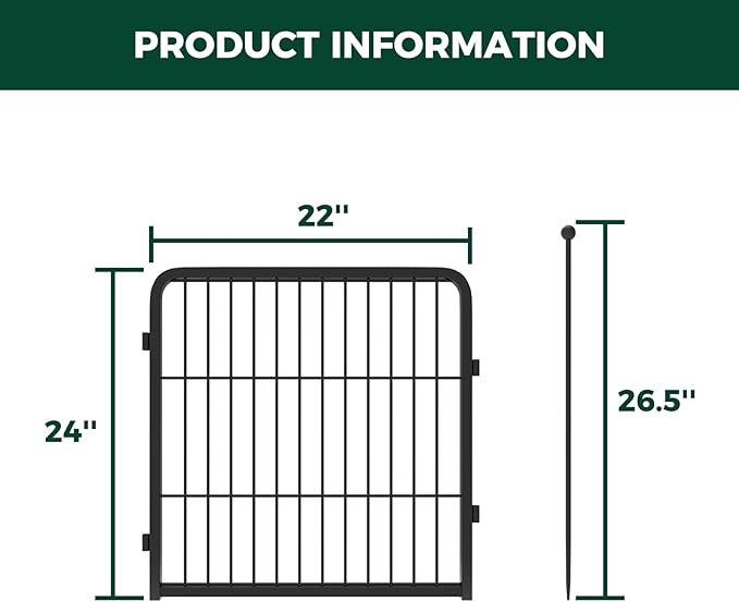 FXW Rollick Dog Playpen for Yard, RV Camping, 24 inch 2 Panels for Puppy and Small Dogs│Patented