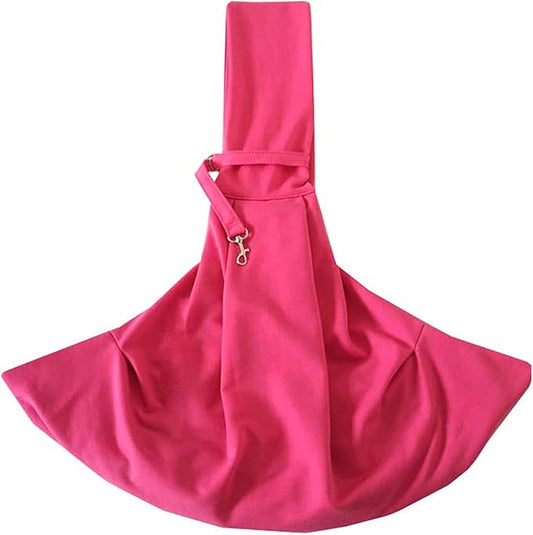 Surblue Pet Sling Carrier Bag with Hands-Free Reversible Belts, Safe Comfortable Adjustable Crossbody Shoulder Outdoor Travel Pet Tote Suitable for Small Dog Cat Puppy up to 12 lb (New Rose)
