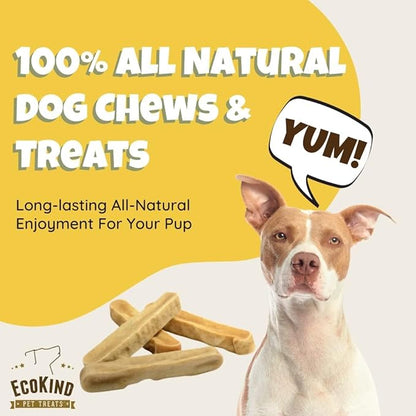 EcoKind Premium Gold Yak Cheese Himalayan Dog Chews, Healthy Dog Treats, Yak Chews for Small Dogs, All Natural, Long Lasting Dog Chew for Aggressive Chewers, High Protein Puppy Treat, Small - 8 Chews