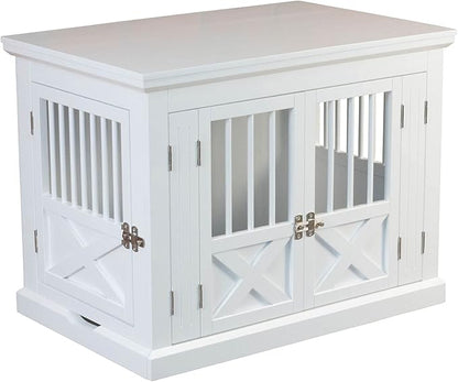 zoovilla Merry Products Triple Door Medium Dog Crate, Color White