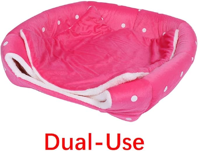 Spring Fever Hamster Guinea Pig Rabbit Dog Cat Chinchilla Hedgehog Bird Small Animal Pet Bed House Hideout Cage Accessorie C Pink XS (10.2 * 10.2 inch)