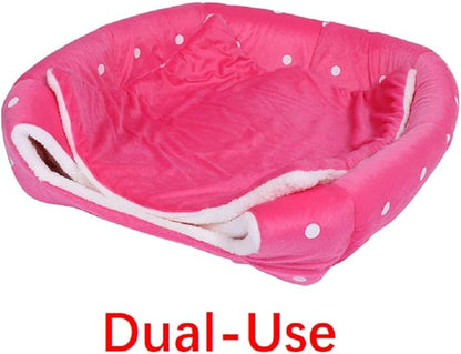 Spring Fever Hamster Guinea Pig Rabbit Dog Cat Chinchilla Hedgehog Bird Small Animal Pet Bed House Hideout Cage Accessorie C Pink M (14.2 * 14.2 inch)