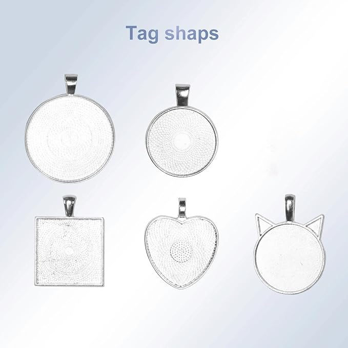 Pet Name Tags Personalized, ID Tags DIY kit for Dog&Cat, Customered Dog Tags with QR Code | Dynamic Profiles | Privacy Protected | Souvenir | with Rings (Heart)
