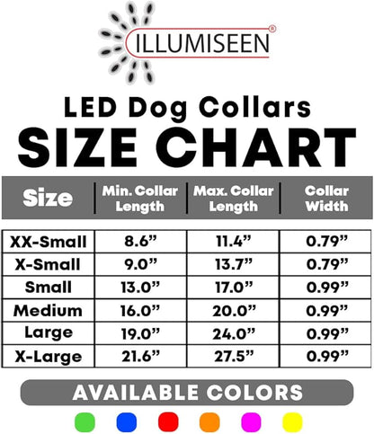 Illumiseen LED Dog Collar USB Rechargeable - Bright & High Visibility Lighted Glow Collar for Pet Night Walking - Weatherproof, in 6 Colors & 6 Sizes (Green XX-Small)