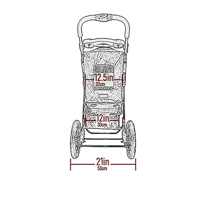 Pet Gear No-Zip Jogger Pet Stroller for Cats/Dogs, Zipperless Entry, Airless Tires, Easy One-Hand Fold, Cup Holder + Storage Basket