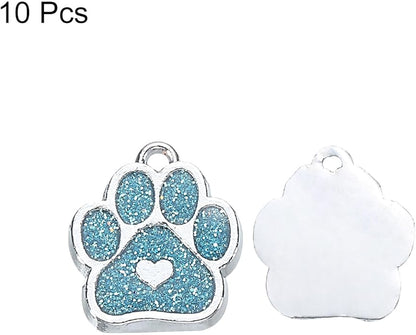 MECCANIXITY Cat Dog Paw Charm Footprint Paw Print Charm Alloy Enamel Pendants for DIY Jewelry Making, Earrings Necklaces Bracelets, Crafts