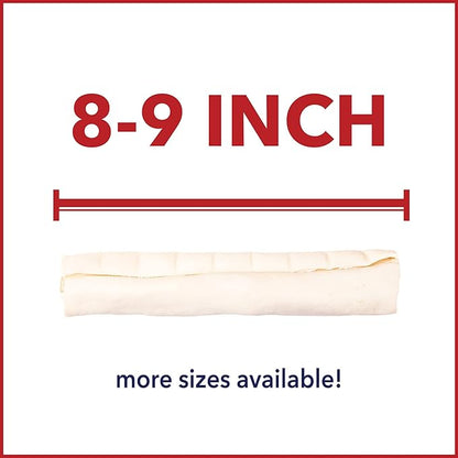 Pet Factory American Beefhide 8-9" Rolls Dog Chew Treats - Natural Flavor, 8 Count/1 Pack