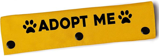 YROVWENQ Adopt Me Funny Dog Leash Sleeve Yellow Dog Leash Wrap Alert Hanging ID Patch Tag Pet Birthday Gift(Adopt Me-Sleeve)