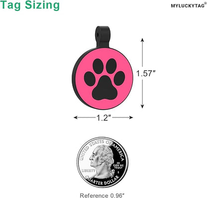 MYLUCKYTAG Silent Silicone QR Code Pet ID Tags Dog Tags - Pet Online Profile - Scan QR Receive Instant Pet Location Alert Email