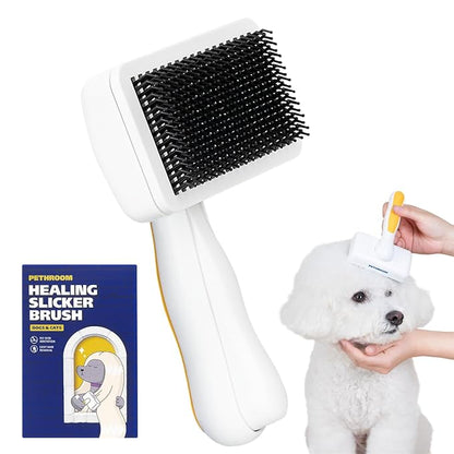 [PETHROOM] Slicker Brush for Gentle Grooming - Detangling Brush for Dogs and Cats with Coated Tips, Ideal for Goldendoodles, Long or Curly Coats, and Shedding Control
