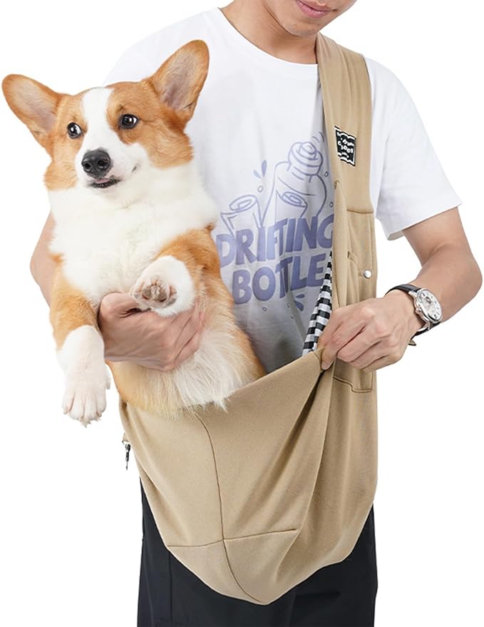 Pet Dog Sling Carrier Bag - Small Dog Purse Cat Puppy Dogs Front Carrier, Chest Carrying Pouch Bags for Pet Traveling and Out Going (Fit for 0-14 lbs)