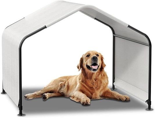 Outdoor Dog Shade 4'x4'x3' Dog Tent for Large Medium Dogs - Waterproof Pet Tent for Medium to Large Dogs, Cats, and Livestock with Sturdy Steel Frame and Ground Nails