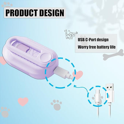 Steam Brush for Cats Dog Fur Misting Brush Rabbit Brush for Shedding Grooming with Charging Cable and Collapsible Handle ALD-002-P (Purple)