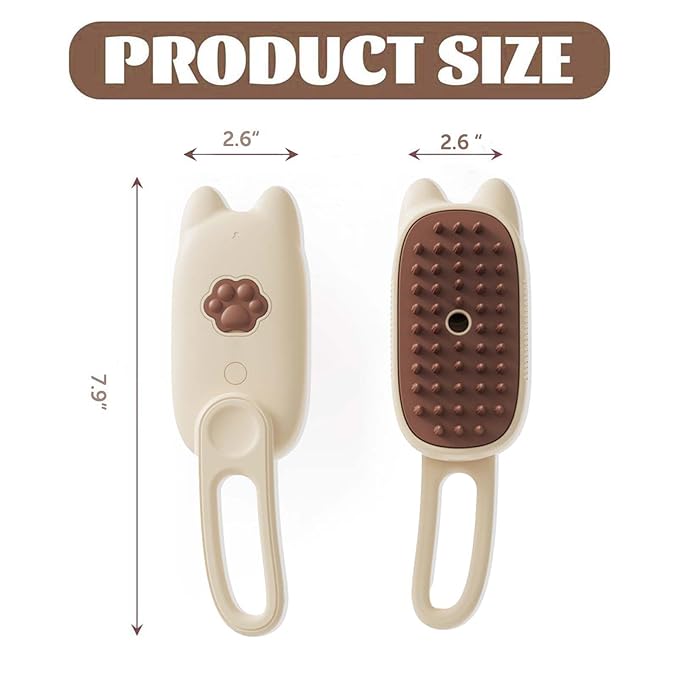 Cat Steam Brush for Shedding, Steam Brush for Indoor Cats, Water Brush, Cat Spray Mist Massaging Brush, Pet Hair Removal Brush, Suitable for Cats, Dogs and Rabbits, Cat Cleaning Brush