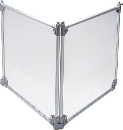 Front Row Foldable Dog Playpen – Durable and Portable Puppy Playpen for Exercise, Rest & Play – Clear Fence Panels with Aluminum Rods and Crate for Dogs and Other Small Pets (Silver, 2-Panel)