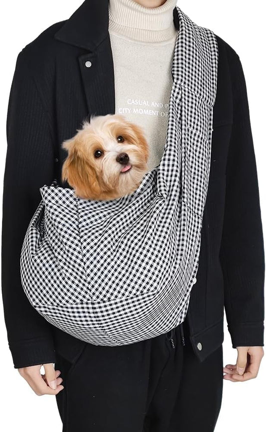 Dog Cat Sling Carrier Adjustable Strap Travel Hands Free Safe Bag Small Puppy Backpack for Outdoor Travel