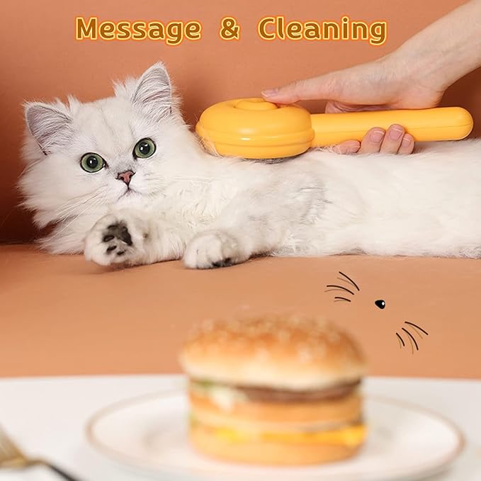 Pet Grooming Comb with One-Button De-Shedding, Pet Dematting Comb，Dog-Cat Comb, Pet Hair Cleaner Comb