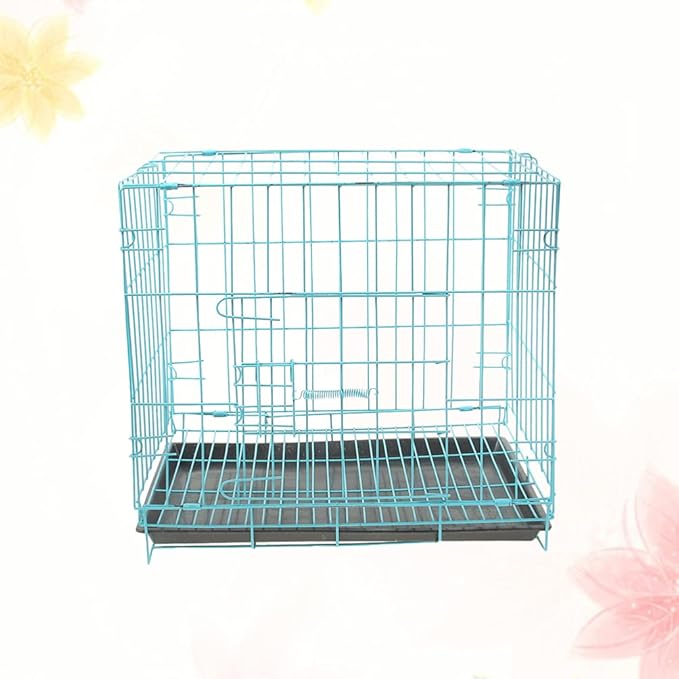 Large Dog Crate Pet Folding Cage Collapsible Dog Cage Indoor Outdoor Dog Crate Small Metal Wire Dog Crate with Leak- Pan Portable Pet Cage for Puppy Cat Rabbit Dog Kennel