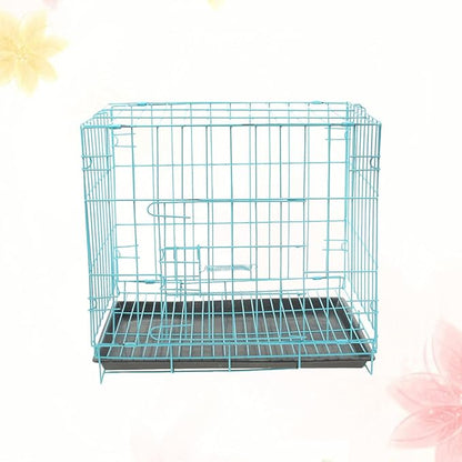 Large Dog Crate Pet Folding Cage Collapsible Dog Cage Indoor Outdoor Dog Crate Small Metal Wire Dog Crate with Leak- Pan Portable Pet Cage for Puppy Cat Rabbit Dog Kennel