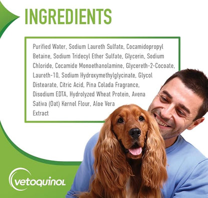Vetoquinol Aloe & Oatmeal Shampoo — Gentle, Moisturizing Formula with Coconut Scent for Dogs & Cats, 16oz