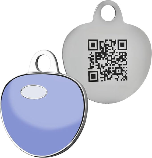 Premium QR Code Dog Tag - Smart Pet ID Tags for Dogs - Scan Dog ID Tag for Instant Location Alert & Modifiable Pet Profile - Dog Tags Personalized for Pets with Dog Training App (Blue)