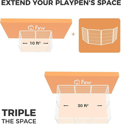 FXW Homeplus Dog Playpen for Indoor Use - Stress-Free and Safe Play, Heavy Duty 32 Inch 4 Panels Dog Pen for Puppies, Small and Medium Dogs, White│Patented