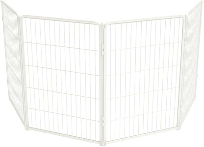 FXW Homeplus Dog Playpen for Indoor Use - Stress-Free and Safe Play, Heavy Duty 40 Inch 4 Panels Dog Pen for Medium and Large Dogs, White│Patented
