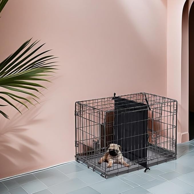 Waterproof PU Dog Crate Divider Panel – Durable Leather Dog Kennel Divider with Ties, Ideal for Puppy Crate Training, Fits 36" Crates. (Divider Only, Crate Not Included)