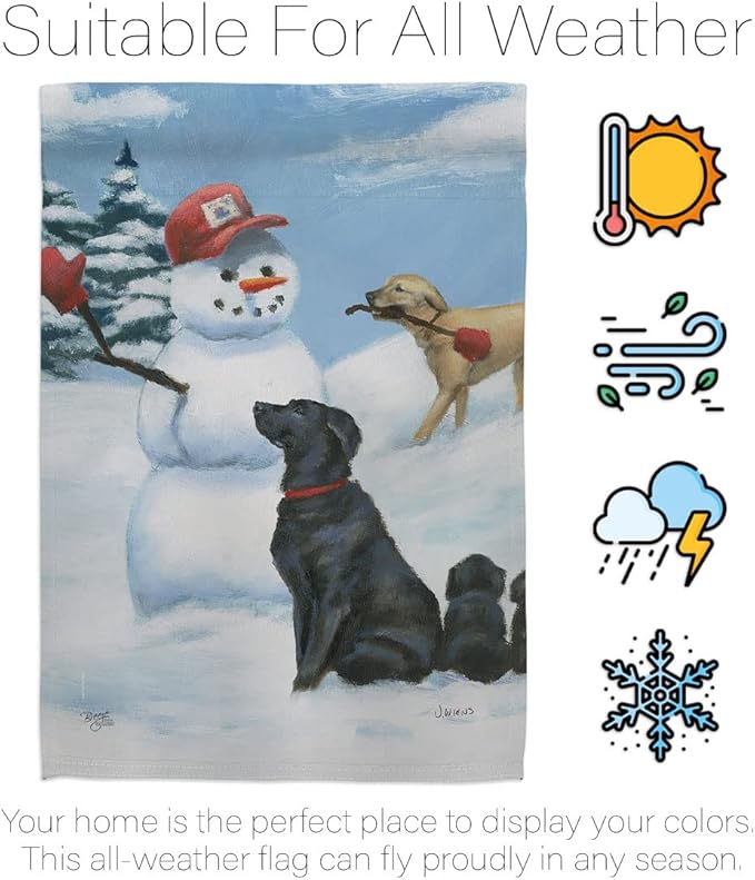 Breeze Decor Snow Pals House Flag 2 pcs Pack Dog Puppy Spoiled Paw Canine Fur Pet Nature Farm Animal Creature Decoration Banner Small Garden Yard Gift Double-Sided, Made in USA